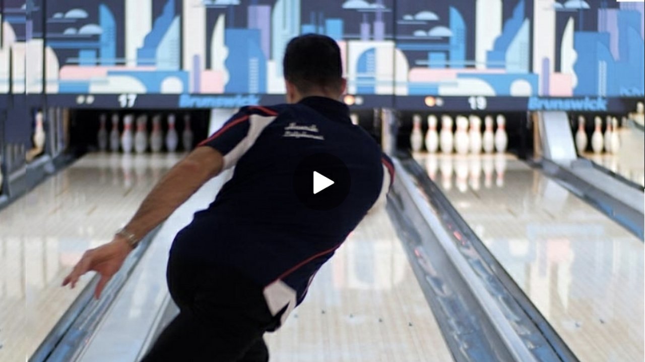 Man is playing bowling