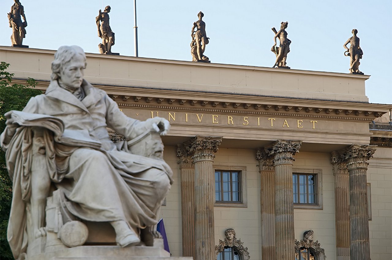 Statue of Wilhelm von Huboldt at Humboldt University of Berlin in Berlin-Mitte