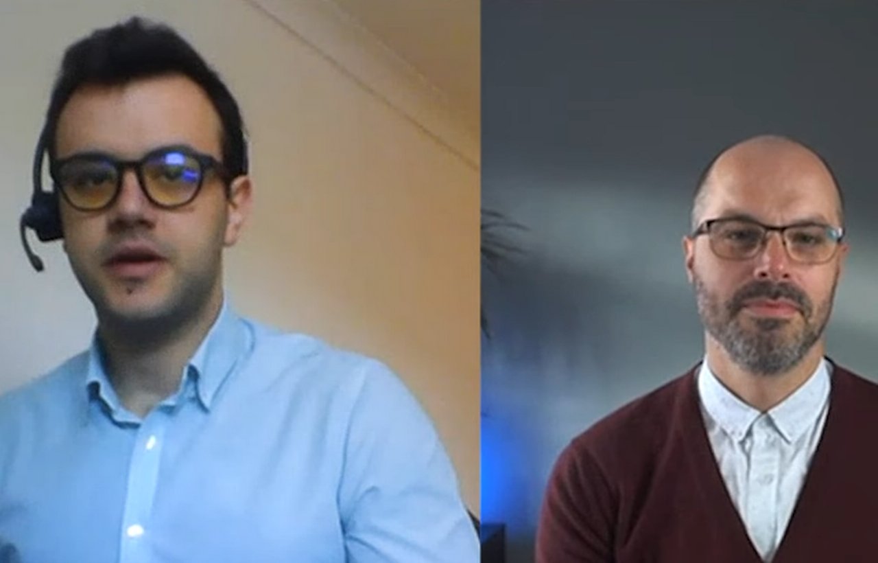 Two persons in a video call