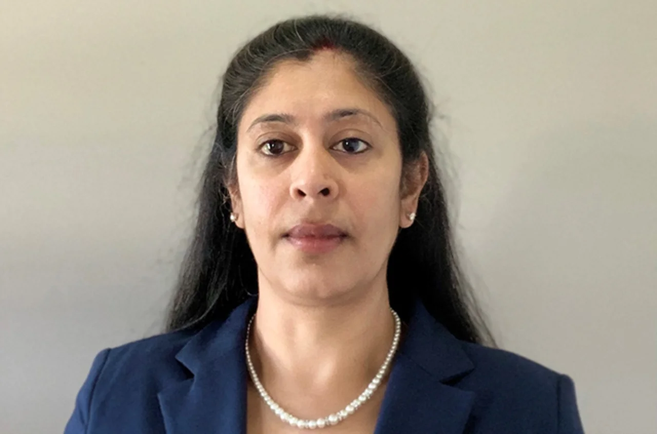 Portrait of Gayathri wearing a necklace