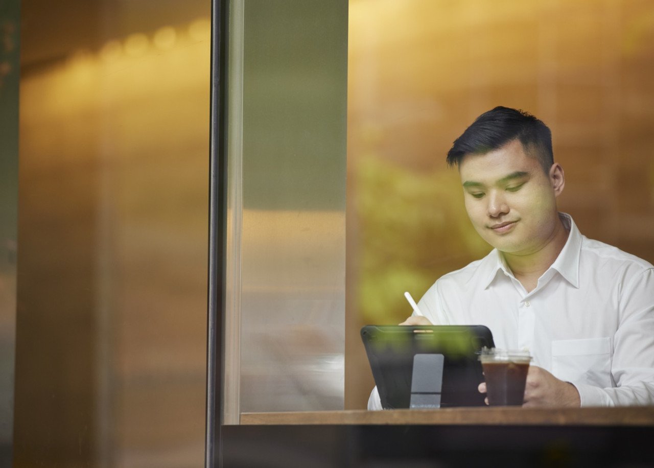 Man behind the glass