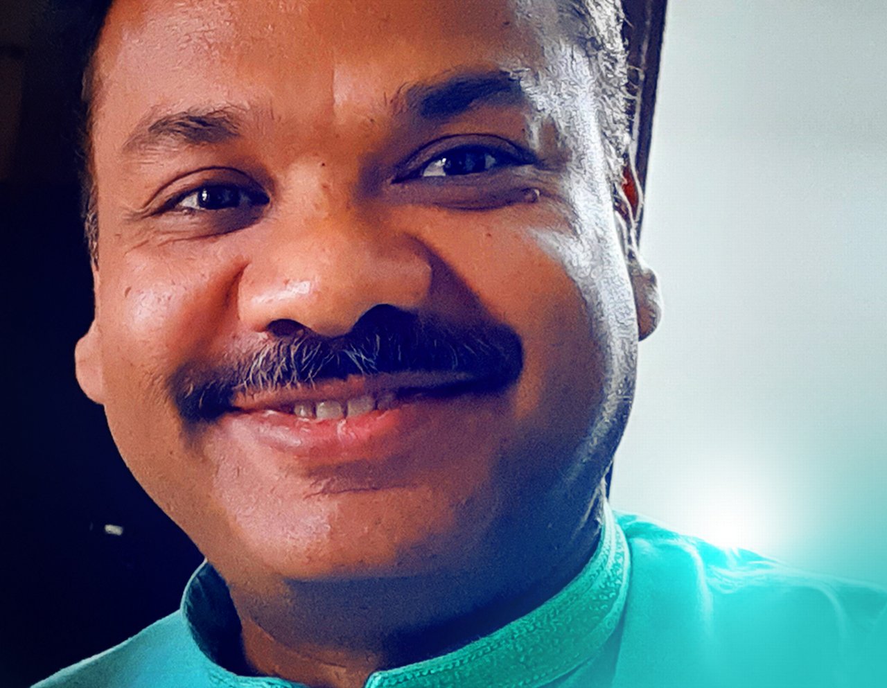 Rohit is smiling