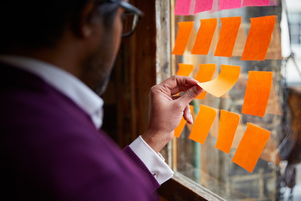 Postits board on window
