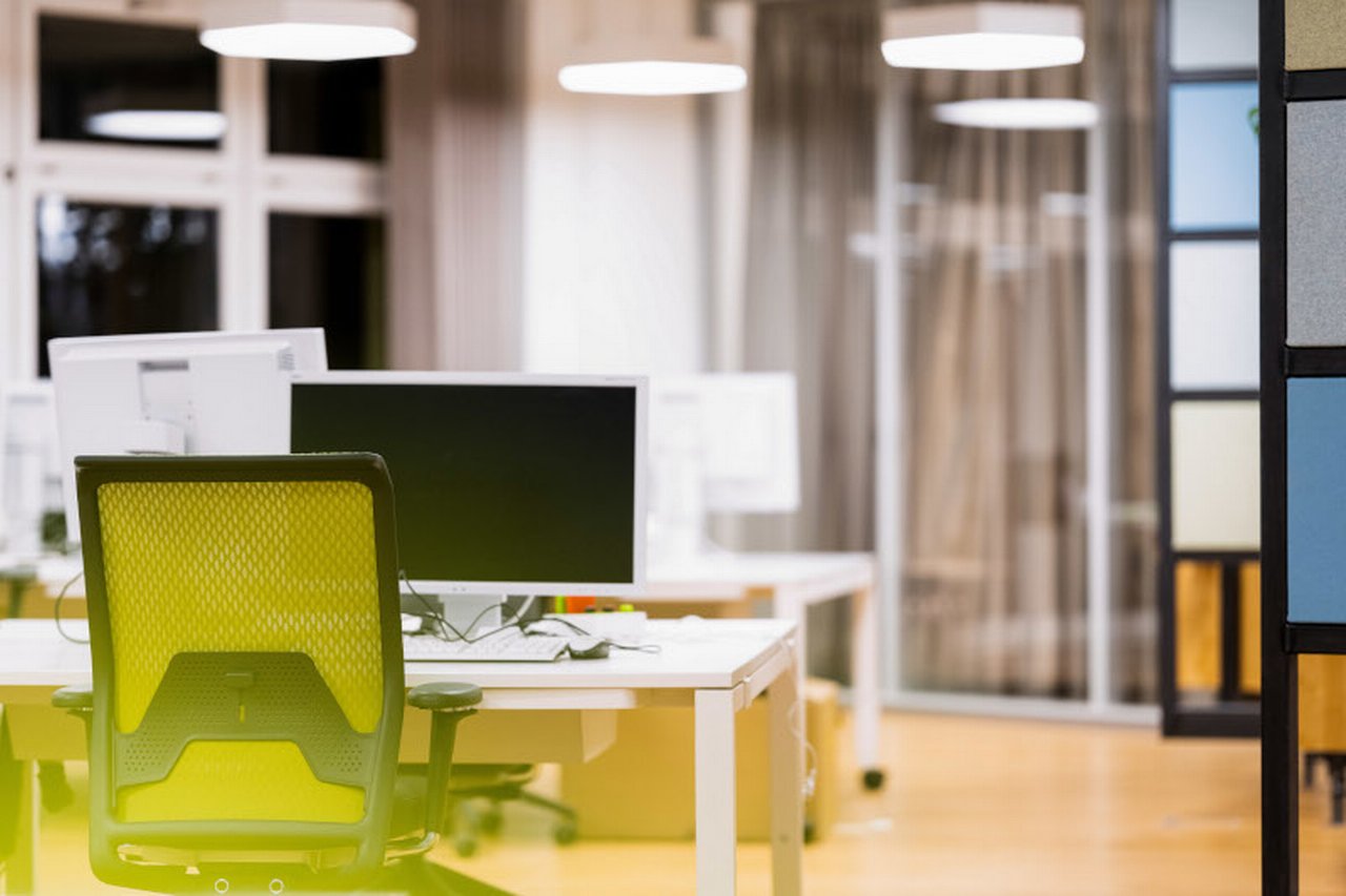 Empty Office Screen on desk