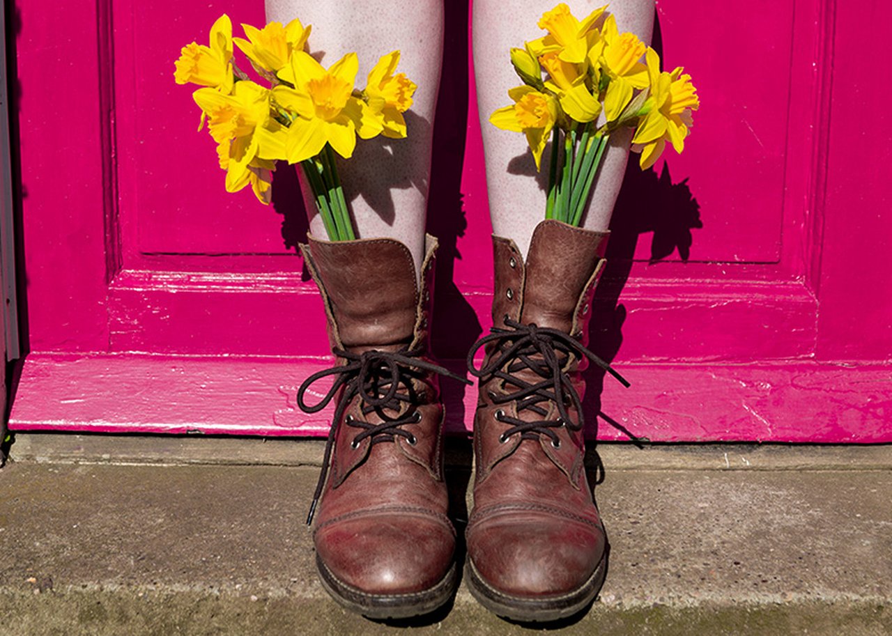 Stiefel mit Blumen