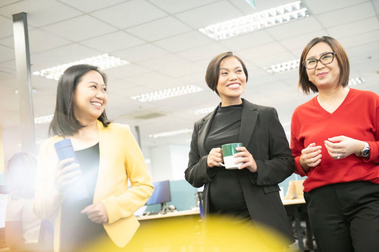 Three colleagues in the office