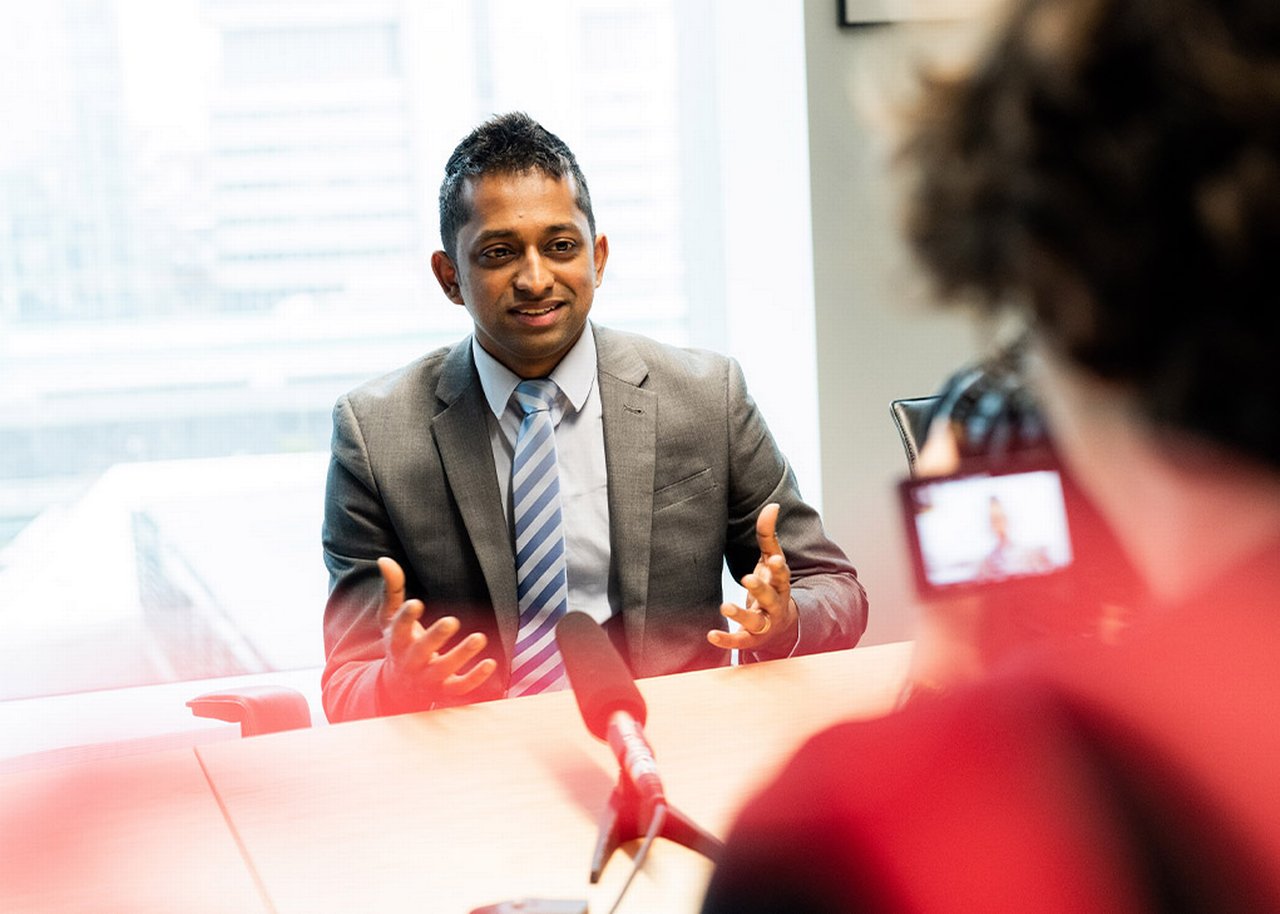 Janagran being interviewed