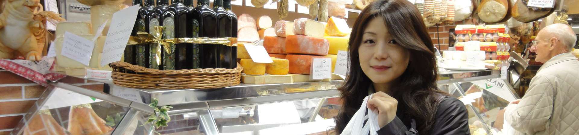 Megumi at the Market in Bologna